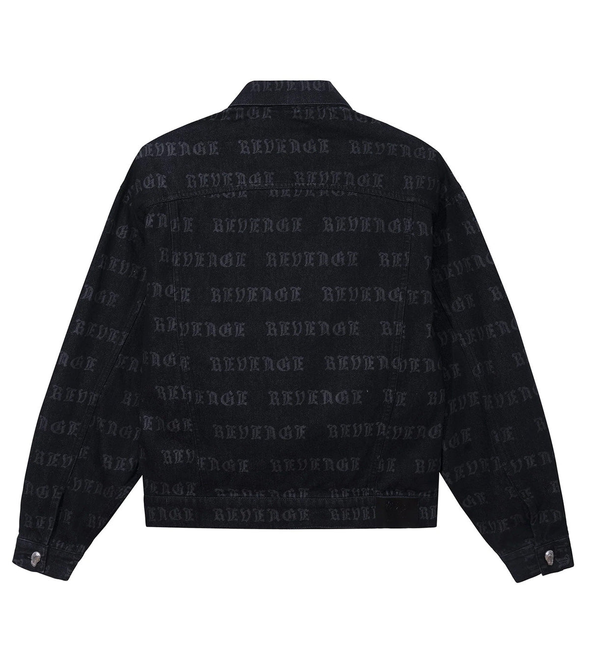 Revenge All Over Logo Denim Jacket Black