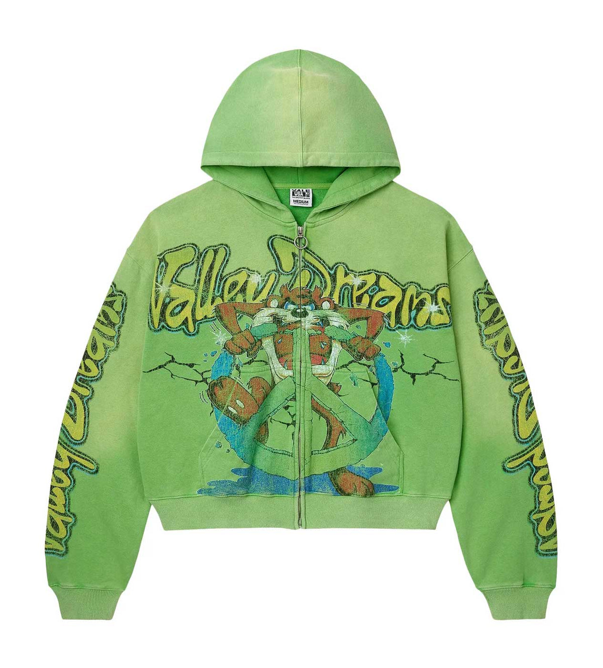 Vale Forever Taz Zip Up Hoodie Lime